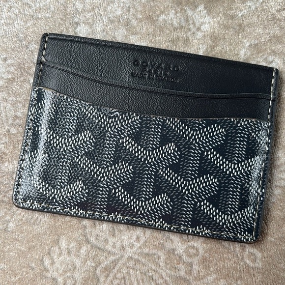 Goyard Paris Saint-Sulpice Card Wallet Grey Compact Goyardine Canvas & Calfskin - Picture 1 of 16